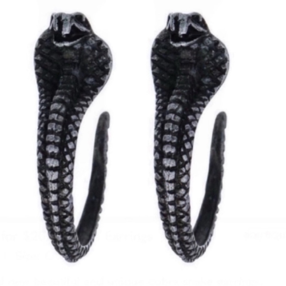 🔥5 for $25🔥 Grey Cobra Hoop Earrings
